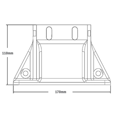 33-9090-7 MODULAR SOLUTIONS FOOT<br>90MM X 90MM (4) SIDED FOOT W/12MM FLOOR ANCHOR HOLES, HEIGHT = 105MM